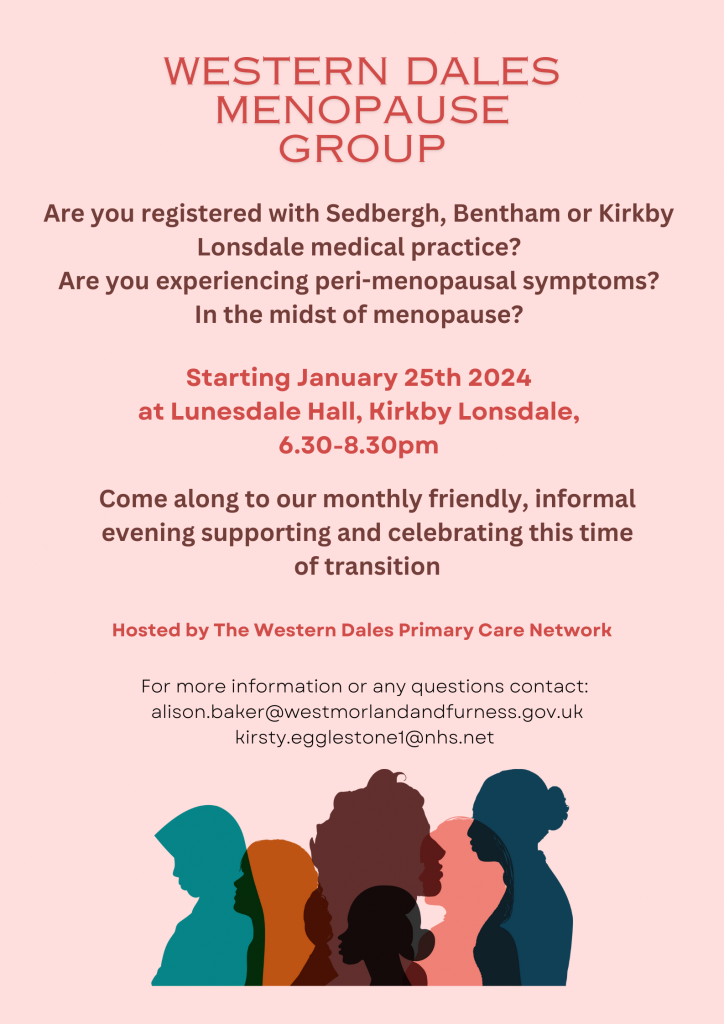 Details of the Western Dales Menopause meet up for Jan 2024
